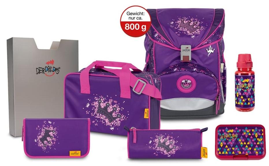DerDieDas ErgoFlex Schulrucksack-Set 7tlg Purple Princess