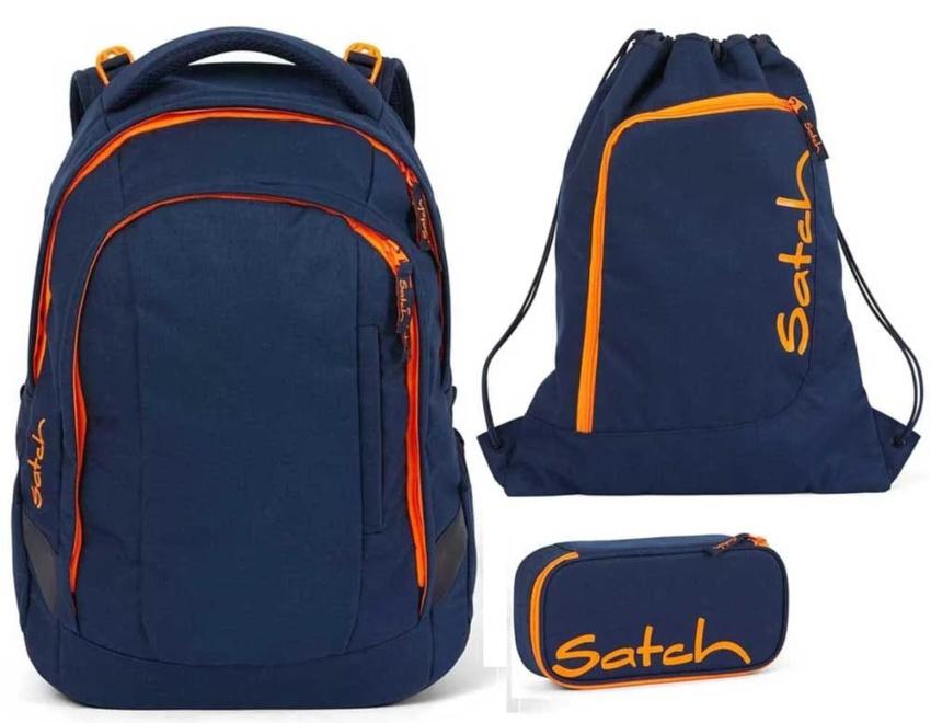 Satch Sleek Schulrucksack-Set 3tlg Toxic Orange