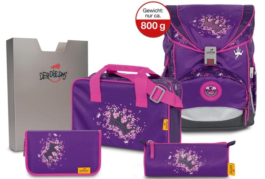 DerDieDas ErgoFlex Schulrucksack-Set 5tlg Purple Princess