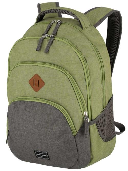 Travelite Basics Schulrucksack Melange Grün-Grau - Backpacks mit zwei Gesichtern